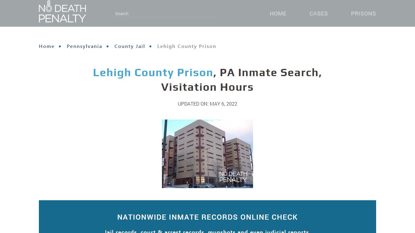 Lehigh County Prison, PA Inmate Search, Visitation Hours